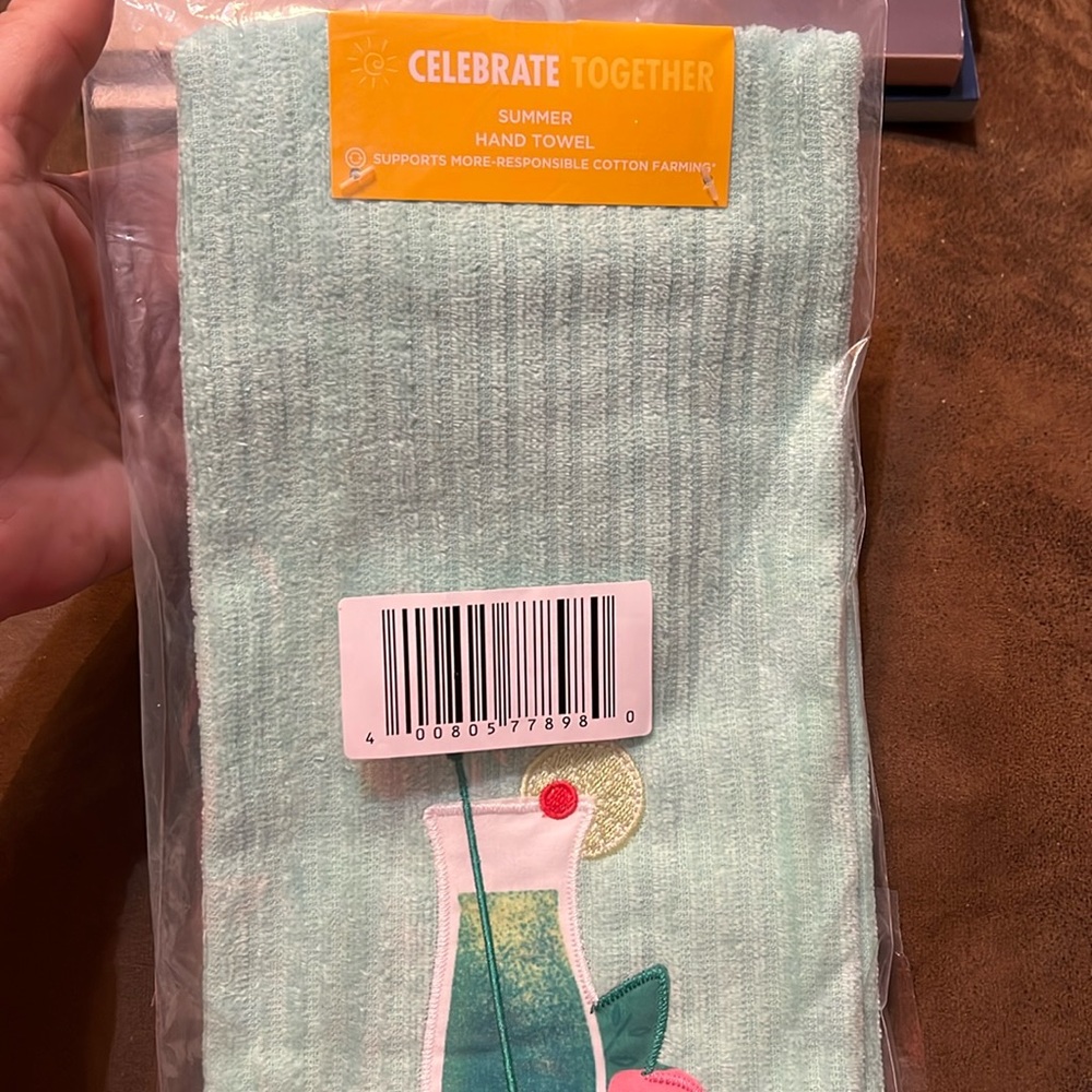 NWT Celebrate Together Summer Hand Towel-Tropical Drink Hand Towel